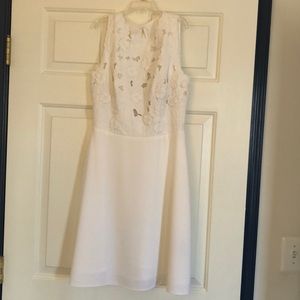 White Laundry dress with flower bodice